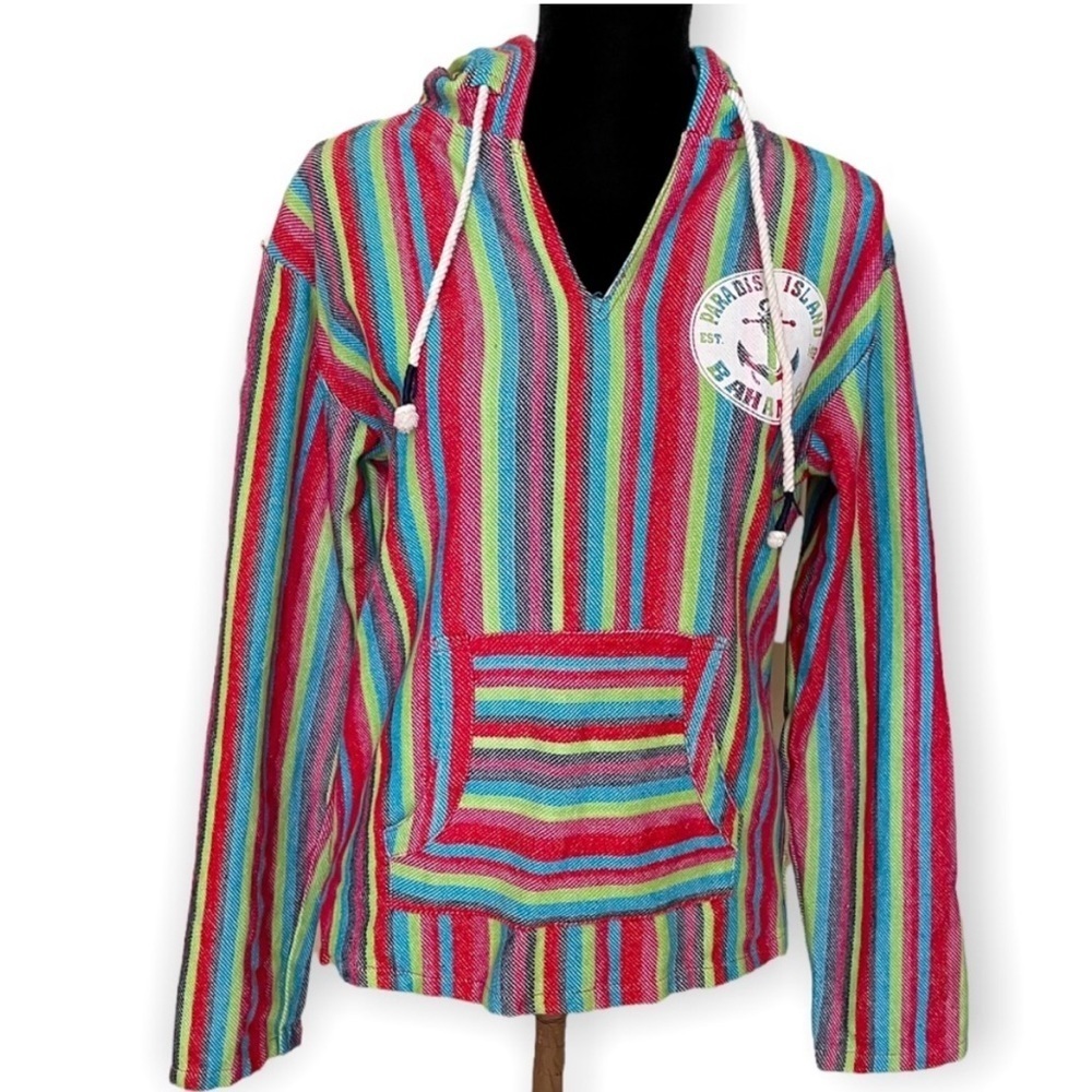 Beach by Exist Bahamas striped cotton pullover sweater hoodie men’s medium